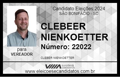 Candidato CLEBER NIENKOETTER 2024 - SÃO BONIFÁCIO - Eleições