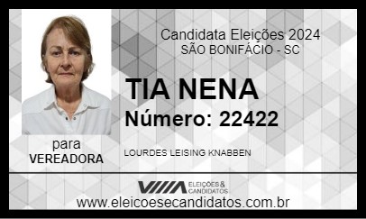 Candidato TIA NENA 2024 - SÃO BONIFÁCIO - Eleições