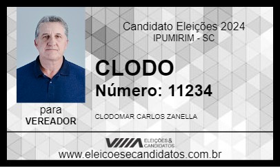 Candidato CLODO 2024 - IPUMIRIM - Eleições