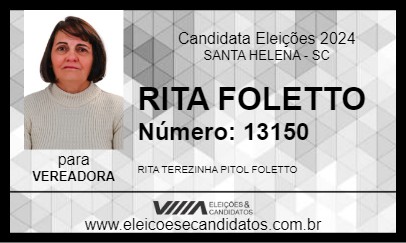 Candidato RITA FOLETTO 2024 - SANTA HELENA - Eleições