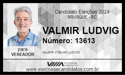 Candidato VALMIR LUDVIG 2024 - BRUSQUE - Eleições