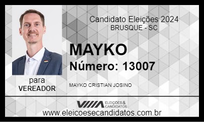 Candidato MAYKO 2024 - BRUSQUE - Eleições