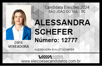 Candidato ALESSANDRA SCHEFER 2024 - SÃO JOÃO DO SUL - Eleições