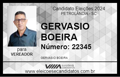 Candidato GERVASIO BOEIRA 2024 - PETROLÂNDIA - Eleições