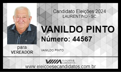 Candidato VANILDO PINTO 2024 - LAURENTINO - Eleições