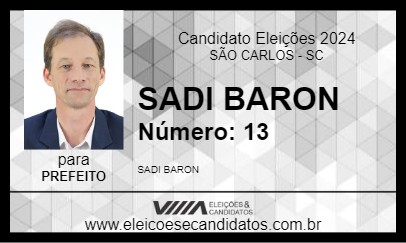 Candidato SADI BARON 2024 - SÃO CARLOS - Eleições