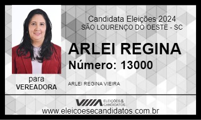 Candidato ARLEI REGINA 2024 - SÃO LOURENÇO DO OESTE - Eleições