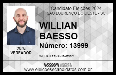 Candidato WILLIAN BAESSO 2024 - SÃO LOURENÇO DO OESTE - Eleições