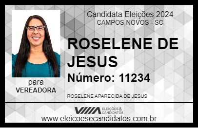 Candidato ROSELENE DE JESUS 2024 - CAMPOS NOVOS - Eleições