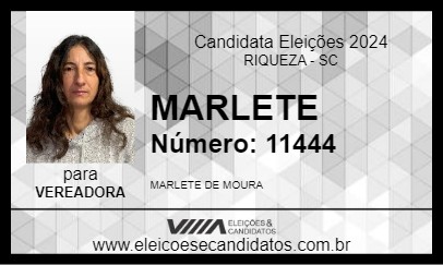 Candidato MARLETE 2024 - RIQUEZA - Eleições