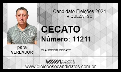 Candidato CECATO 2024 - RIQUEZA - Eleições