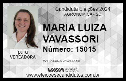 Candidato MARIA LUIZA VAVASSORI 2024 - AGRONÔMICA - Eleições