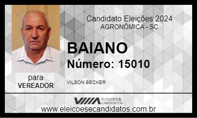 Candidato BAIANO 2024 - AGRONÔMICA - Eleições