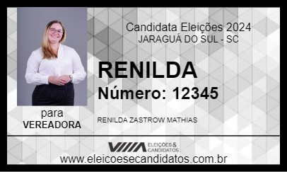 Candidato RENILDA 2024 - JARAGUÁ DO SUL - Eleições