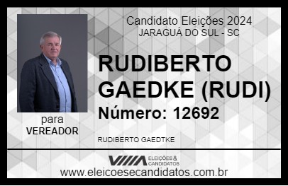 Candidato RUDIBERTO GAEDKE (RUDI) 2024 - JARAGUÁ DO SUL - Eleições