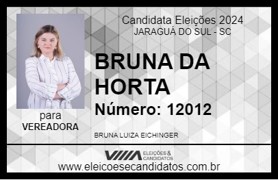 Candidato BRUNA DA HORTA 2024 - JARAGUÁ DO SUL - Eleições