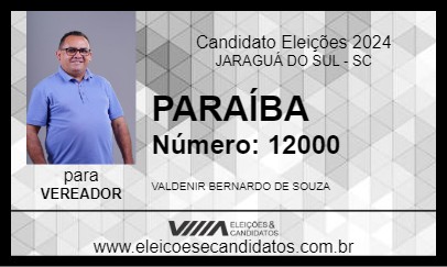 Candidato PARAÍBA 2024 - JARAGUÁ DO SUL - Eleições