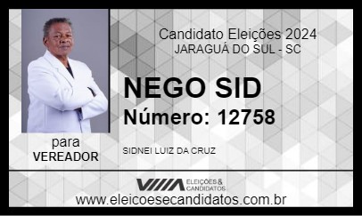 Candidato NEGO SID 2024 - JARAGUÁ DO SUL - Eleições