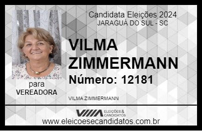 Candidato VILMA ZIMMERMANN 2024 - JARAGUÁ DO SUL - Eleições