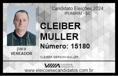 Candidato CLEIBER MULLER 2024 - IPUMIRIM - Eleições