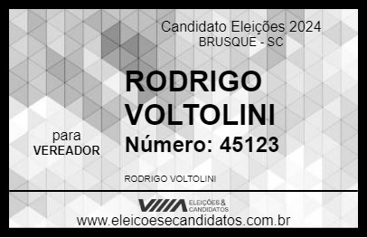 Candidato RODRIGO VOLTOLINI 2024 - BRUSQUE - Eleições