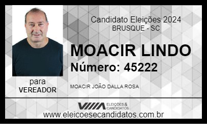 Candidato MOACIR LINDO 2024 - BRUSQUE - Eleições