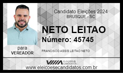 Candidato NETO LEITAO 2024 - BRUSQUE - Eleições