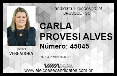 Candidato CARLA PROVESI ALVES 2024 - BRUSQUE - Eleições