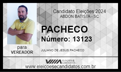 Candidato PACHECO 2024 - ABDON BATISTA - Eleições