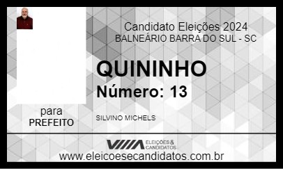 Candidato QUININHO 2024 - BALNEÁRIO BARRA DO SUL - Eleições