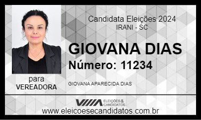 Candidato GIOVANA DIAS 2024 - IRANI - Eleições