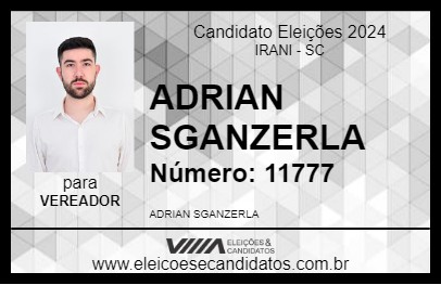 Candidato ADRIAN SGANZERLA 2024 - IRANI - Eleições