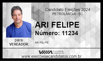 Candidato ARI FELIPE 2024 - PETROLÂNDIA - Eleições