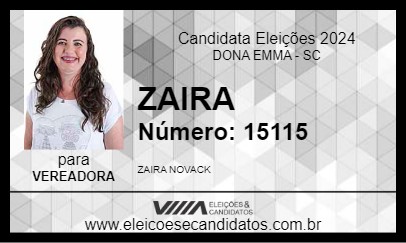 Candidato ZAIRA  2024 - DONA EMMA - Eleições