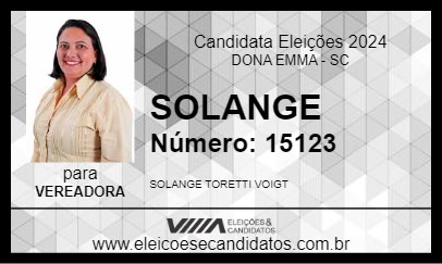 Candidato SOLANGE 2024 - DONA EMMA - Eleições