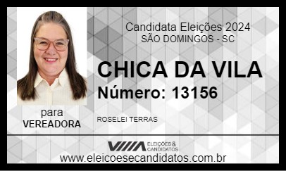 Candidato CHICA DA VILA 2024 - SÃO DOMINGOS - Eleições