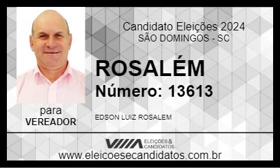 Candidato ROSALÉM 2024 - SÃO DOMINGOS - Eleições