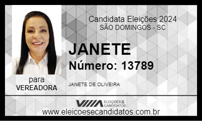 Candidato JANETE 2024 - SÃO DOMINGOS - Eleições