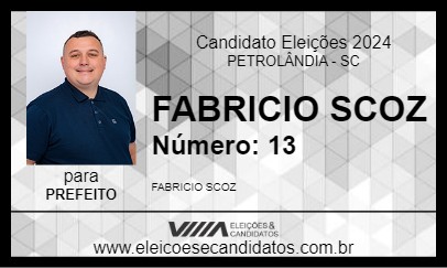 Candidato FABRICIO SCOZ 2024 - PETROLÂNDIA - Eleições