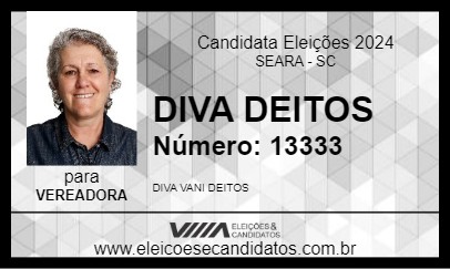 Candidato DIVA DEITOS 2024 - SEARA - Eleições