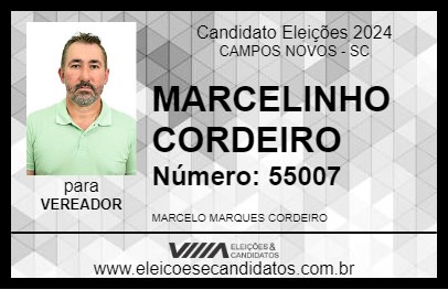 Candidato MARCELINHO CORDEIRO 2024 - CAMPOS NOVOS - Eleições