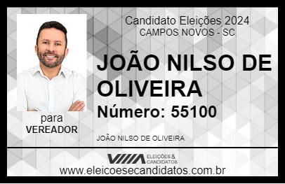 Candidato JOÃO NILSO DE OLIVEIRA 2024 - CAMPOS NOVOS - Eleições