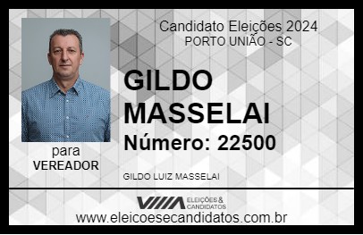 Candidato GILDO MASSELAI 2024 - PORTO UNIÃO - Eleições