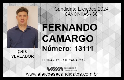 Candidato FERNANDO CAMARGO 2024 - CANOINHAS - Eleições