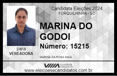 Candidato MARINA DO GODOI 2024 - FORQUILHINHA - Eleições