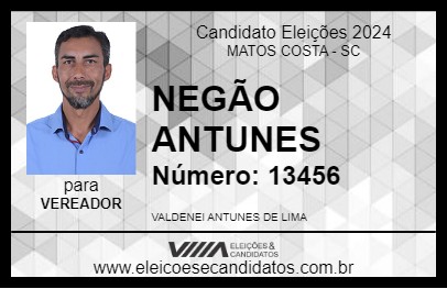 Candidato NEGÃO ANTUNES 2024 - MATOS COSTA - Eleições