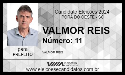 Candidato VALMOR REIS 2024 - IPORÃ DO OESTE - Eleições