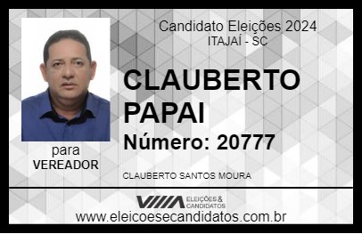 Candidato CLAUBERTO PAPAI 2024 - ITAJAÍ - Eleições