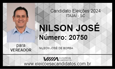 Candidato NILSON JOSÉ 2024 - ITAJAÍ - Eleições