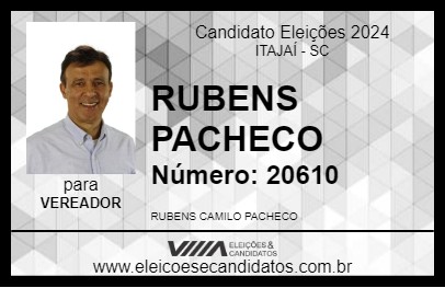 Candidato RUBENS PACHECO 2024 - ITAJAÍ - Eleições